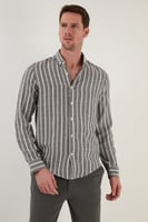 قميص رجالي رمادي مخطط من Buratti بيراتي - أصلي