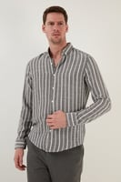 قميص رجالي رمادي مخطط من Buratti بيراتي - أصلي