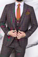 بدلة رجالي رمادي برسم مربعات ملونة من Pr-paco-roma...