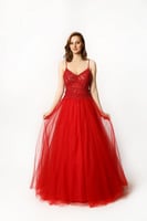 فستان سهرة نسائي احمر من BySimay- أصلي