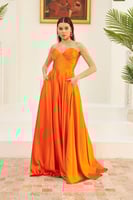 فستان سهرة نسائي برتقالي واسع من Carmen - أصلي