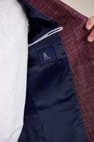 جاكيت كاجوال رجالي أحمر كلاريت بقصة ضيقة من Hatemo...