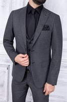 بدلة رجالي ذات ياقة مدببة رمادي من Pr-paco-romano-...