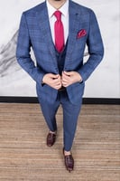 بدلة رجالي رمادي زرقاء مربعات من Pr-paco-romano-أص...