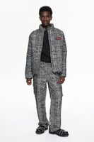 جاكيت منتفخ بسحاب منقوش – دافئ ومريح – جيوب جانبية...