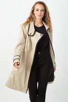 معطف واق من المطر للمرأة من الجلد الطبيعي من DERIZ...