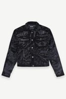 سترة جينز - أسود دينم - إغلاق أزرار خامة قطن - Les...