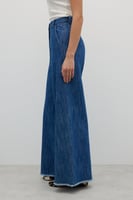 بنطلون جينز واسع الساق نيلي - قطن 100% - ROMAN ترك...