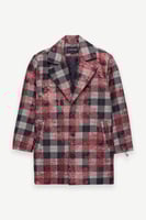 معطف طويل منقوش – دافئ وأنيق – جيوب جانبية وياقة م...