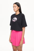 تيشيرت قصير – أسود – طبعة موسمية – قصة كبيرة الحجم...