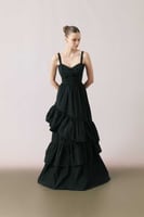 فستان ماكسي طويل تفتا - أسود - أنيق للسهرات - ROMA...