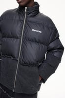 جاكيت منتفخ بسحاب أسود معطف رجالي الدفء والراحة Le...