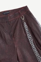 بنطال جلدي 202 - أحمر غامق - جودة تركية - نسائي -...