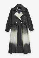 معطف ترنش طويل – رمادي – أكمام وحزام مفصل – تصميم...