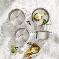 طقم أواني طهي إمسان ياكاموز - فضي ستيل - قاعدة حثي...