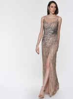 فستان سهرة مطرز - شمبانيا - فخامة المناسبات - ROMA...