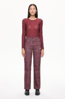 بنطال كابيرن بسجادة ليزر منقوش - قصة مستقيمة - نسا...