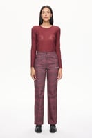 بنطال كابيرن بسجادة ليزر منقوش - قصة مستقيمة - نسا...