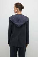 سترة منسوجة بغطاء رأس - تصميم عصري - لون قياسي - R...