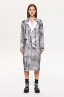 معطف نسائي طويل الأكمام رمادي دينم - راحة وأناقة -...