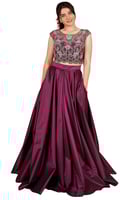 فستان سهرة بنفسجي مكون من قطعتين SpringStore