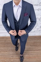 بدلة رجالي أزرق داكن من Pr-paco-romano-أصلي