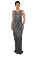 فستان سهرة بتصميم خاص مزين بشراشيب SpringStore