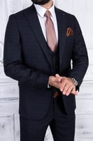 بدلة رجالي أزرق داكن بزركشة من Pr-paco-romano-أصلي