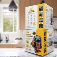 Denx DEN DX3411 – قلاية هوائية وشواية كهربائية 2 ف...