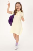 فستان بولو بناتي اصفر