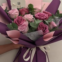 باقة ورد موف أنيقة || مع تغليف سنبل