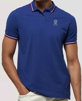 تيشيرت بولو ازرق مميز بحواف حمراء (زي المعهد الصنا...