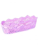 سلة دانتيل بيضاوية لون وردي