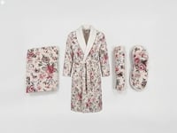 طقم روب استحمام جاردن 5 قطع تصميم مشجر - أبيض - قي...