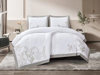 مفرش كاسل صيفي مفرد خامة قطنية مطرزة - 3 قطع