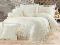 مفرش ياغمور مناسبات مفرد ونص 10 قطع - كريمي