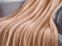 بطانية دفء شتوي سادة مقاس مفرد - لحمي