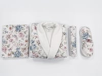 طقم روب استحمام جاردن 5 قطع تصميم مشجر - أبيض - قي...