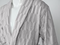 روب استحمام من نسج الجاكار القطني-رمادي-L-XL