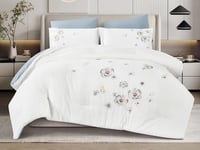 مفرش إي صيفي مفرد ونص مطرز 4 قطع