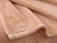 بطانية دفء شتوي سادة مقاس مفرد - لحمي