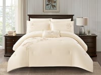 مفرش ألين صيفي مفرد ونص من خامة القطن المطرز 5 قطع