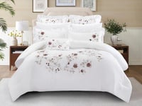 مفرش سولين صيفي مزدوج من خامة القطن المطرز 9 قطع