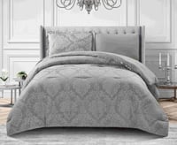 مفرش جوي الفاخر مفرد من نسج الجاكار قطعتان - رمادي