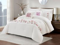 مفرش نورا المزدوج مطرز من خامة القطن 200 غرزة - 8...