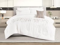 مفرش بي تاج صيفي مزدوج مطرز 7 قطع