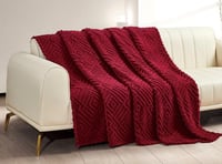 بطانية ماري خفيفة بمقاس مزدوج كبير -عنابي