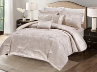 مفرش كاتنس الفاخر مزدوج من نسج الجاكار - 8 قطع