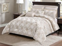 مفرش كاتنس الفاخر مزدوج من نسج الجاكار - 8 قطع