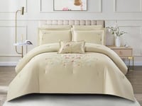 مفرش ألين صيفي مفرد ونص من خامة القطن المطرز 5 قطع